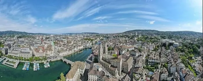 Framed Print : Zurich, Switzerland - 29 Oktober 2023: drone view at the center of Zurich on Switzerland Framed Print : Zurich, Switzerland - 29 Oktober 2023: drone view at the center of Zurich on Switzerland