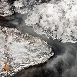 Abstract ice patterns on Rockhouse Creek - Pisgah National Forest, near Brevard, North Carolina, USA Abstract ice patterns on Rockhouse Creek - Pisgah National Forest, near Brevard, North Carolina, USA