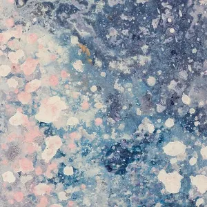 Abstract oil painting. Bright blue background. Water drops Abstract oil painting. Bright blue background. Water drops