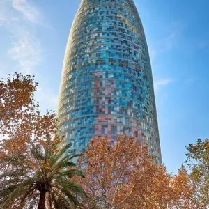 Agbar Tower or Torre Agbar building, Barcelona, Spain