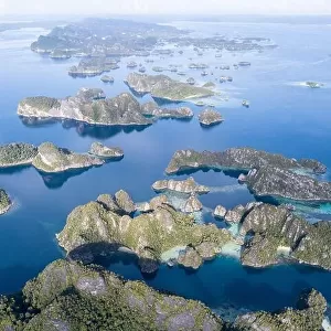 Beautiful limestone islands rise from Raja Ampat's seascape. This remote part of Indonesia is home to the greatest marine biodiversity on Earth