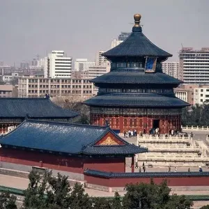 Beijing, China - Mar 1987: The Temple of Heaven in Beijing, China. Scanned 35mm film