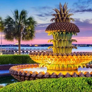 Charleston, South Carolina, USA at the Waterfront Park Pineapple Fountain Charleston, South Carolina, USA at the Waterfront Park Pineapple Fountain