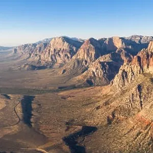 Early light shines on the massive geologic formations in Red Rock Canyon National Conservation Area, located just outside of Las Vegas, NV Early light shines on the massive geologic formations in Red Rock Canyon National Conservation Area, located just outside of Las Vegas, NV