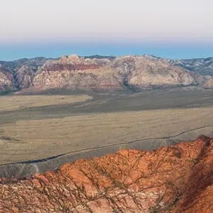 Early light shines on the massive geologic formations in Red Rock Canyon National Conservation Area, located just outside of Las Vegas, NV Early light shines on the massive geologic formations in Red Rock Canyon National Conservation Area, located just outside of Las Vegas, NV