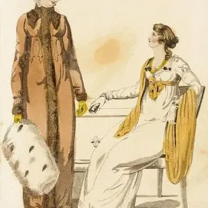Fashion Plate, Fashionable Morning and Evening Dresses for Lady's Magazine'. England, London, January 1813. Prints; engravings Fashion Plate, Fashionable Morning and Evening Dresses for Lady's Magazine'. England, London, January 1813. Prints; engravings