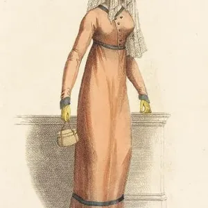 Fashion Plate, Walking Dress for La Belle Assemblée'. England, London, January 1, 1813. Prints; engravings. Hand-colored engraving on paper Fashion Plate, Walking Dress for La Belle Assemblée'. England, London, January 1, 1813. Prints; engravings. Hand-colored engraving on paper
