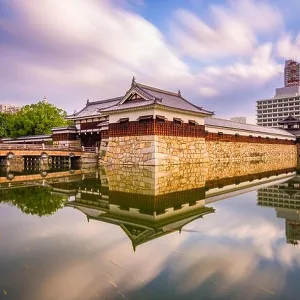 Hiroshima, Japan at the castle moat