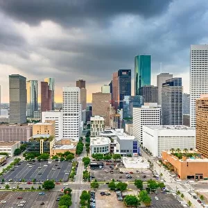 Houston, Texas, USA downtown city skyline at twilight