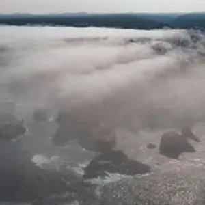 The marine layer is propelled against the scenic coast of Mendocino, California, by a pressure gradient as a result of warmer inland temperatures The marine layer is propelled against the scenic coast of Mendocino, California, by a pressure gradient as a result of warmer inland temperatures