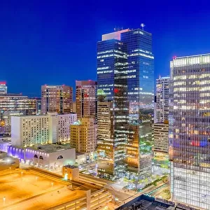 Phoenix, Arizona, USA cityscape in downtown at sunset