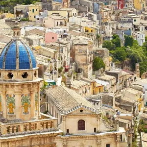 Ragusa Ibla, town view with Santa Maria Church, Sicily, Italy UNESCO