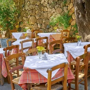 Restaurant at Chania Old Town, Crete Island, Greece Restaurant at Chania Old Town, Crete Island, Greece
