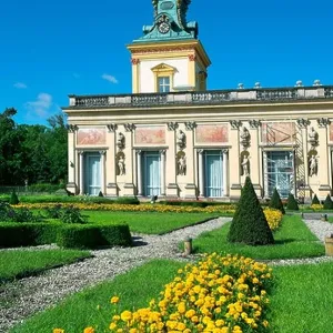 Royal Palace in Wilanow, view from garden side, Warsaw Poland