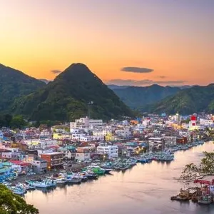 Shimoda, Japan town Skyline at twilight on the Izu Peninsula