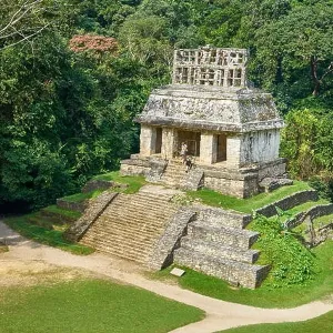 Temple of the Sun, ancient Mayan city of Palenque, Chiapas, Mexico