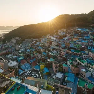 View of Busan Gamcheon Culture Village in Busan, South Korea