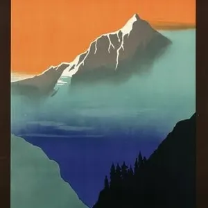 A vintage travel poster for Kashmir