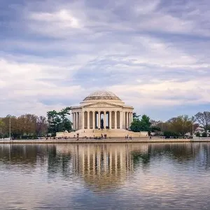 Washington, DC at the Tidal Basin with Jefferson Memorial