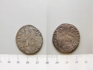 Papal Prints: 1 Testone of Pope Paul IV from Rome. Ruler: Pope Paul IV, Italian, 1476–1559 Mint: Rome