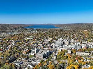 Tree Leaf Prints: 10-22-2022, Late afternoon aerial autumn image of the area surrounding the City of Ithaca