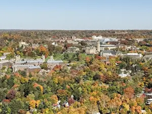 Tree Leaf Prints: 10-22-2022, Late afternoon aerial autumn image of the area surrounding the City of Ithaca