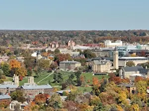Tree Leaf Prints: 10-22-2022, Late afternoon aerial autumn image of the area surrounding the City of Ithaca