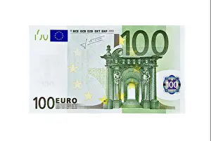 Euros Prints: One 100 Euro banknote, one hundred Euro