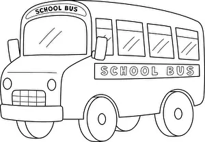 100th Day Of School Bus Isolated Coloring Page