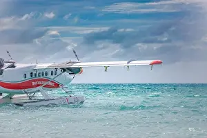 Seaplane Maldives Prints: 10.12.2018 -Male, Maldives: Seaplane is taking off at the airport in Maldives