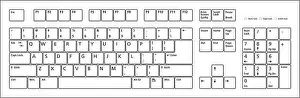 Desk Prints: 104 keys PC keyboard layout, in vector format