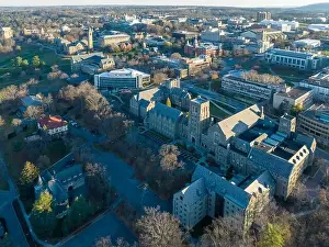 11-19-2022, Early morning aerial autumn image of the area surrounding the City of Ithaca, NY, USA