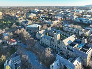 Upstate Prints: 11-19-2022, Early morning aerial autumn image of the area surrounding the City of Ithaca