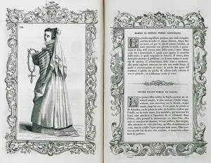 Neapolitan Prints: 110 Habito di zitella nobile Napolitana - Vecellio Cesare - 1860