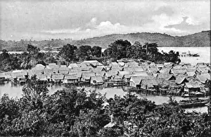 Local Prints: 1190 Photographic Views of Singapore Plate 12 Malay Village, Pulau Brani