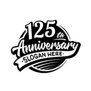Invite Prints: 125 years anniversary design template. Vector and illustration. 125th logo