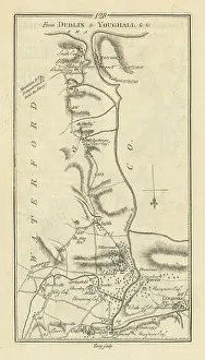 Waterford Prints: #128 Dublin to... Youghal & Lismore. Aglish Cappoquin. TAYLOR/SKINNER 1778 map