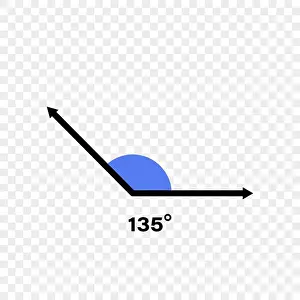 Degree Prints: 135 degree angle icon. Geometric symbol. Vector illustration on transparent background