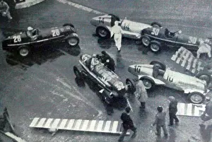 Motorcar Prints: 145 Grand Prix de Monaco 1936, carambolage à La Chicane sous la pluie (G)