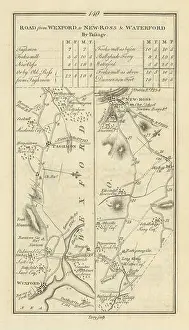 Waterford Prints: #149 Road from Wexford to New Ross & Waterford. Taghmon. TAYLOR/SKINNER 1778 map