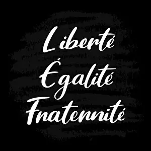 French Republic Prints: 14th July. Freedom Equality Brotherhood quote in French
