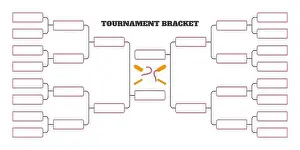 Bracket Prints: 16 team tournament bracket championship template flat style design vector illustration isolated on white background