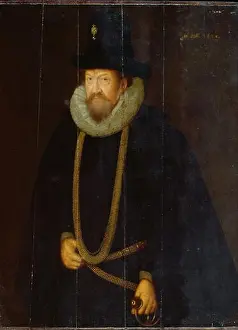 Formalwear Prints: This 1600 portrait depicts Sir William Lovelace of Bethersden