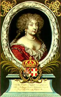 Noblewomen Prints: A 1682 engraving of Maria Giovanna Battista di Savoia