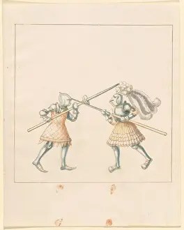 Knights Prints: This 16th-century German illuminated manuscript depicts tournaments of Emperor Maximilian I
