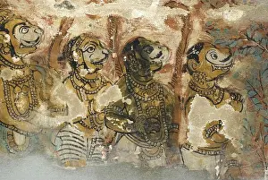 Damages Prints: 17th century Murals in Kokarneswarar temple on ceiling