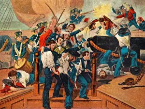 Full Length Prints: 1800s 1810s WAR OF 1812 DEATH OF CAPTAIN LAWRENCE USS CHESAPEAKE VS HMS SHANNON LAST WORDS DON'T GIVE UP THE SHIP