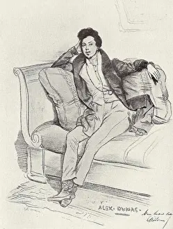 Genius Prints: This 1829 portrait of Alexandre Dumas by Achille Devéria captures the French writer in a dignified pose