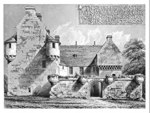 Scots Prints: 1852 Muchalls Castle Aberdeenshire Kincardineshire Kincardine and Mearns Romanesque