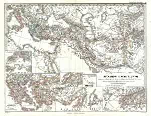 Territories Prints: The 1854 Spruner map of the Empire of Alexander the Great offers a detailed view of the ancient territories once ruled